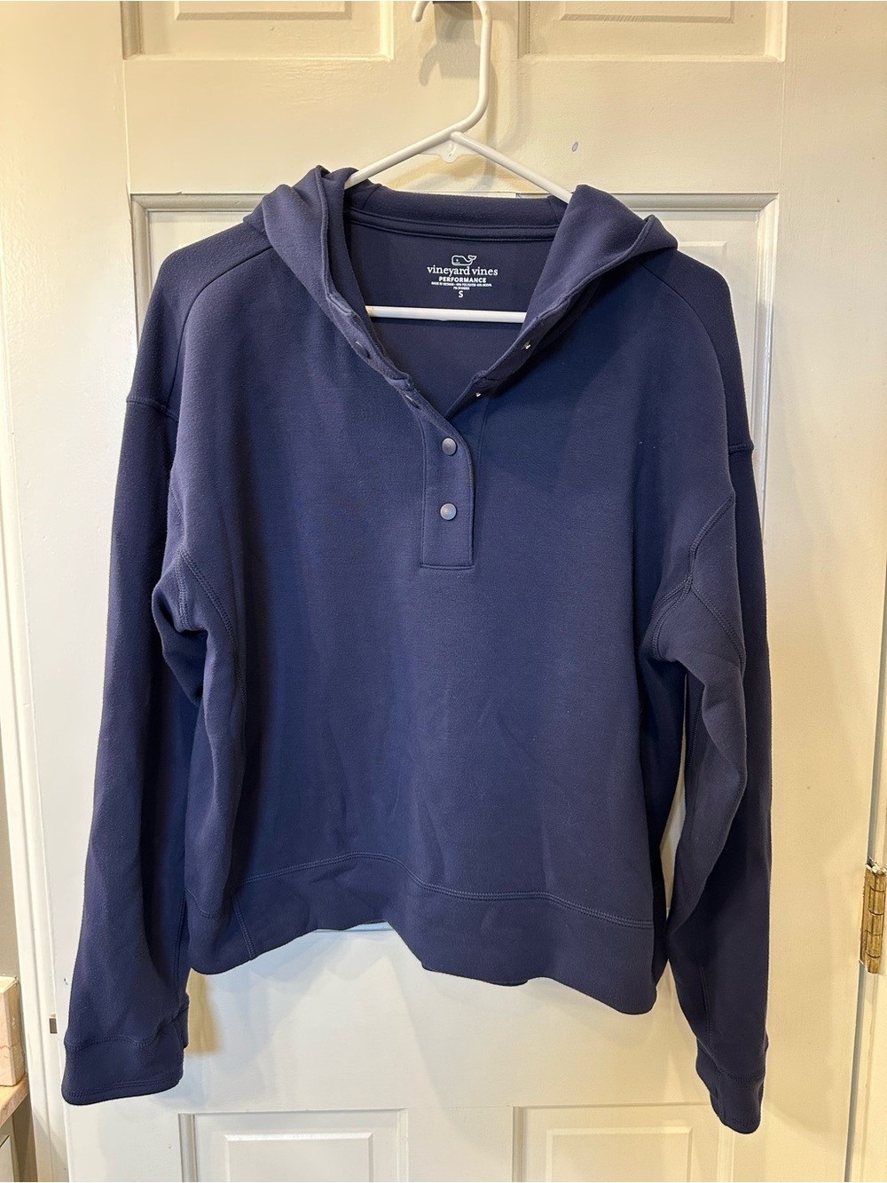 Vineyard Vines Women's Navy Hooded Snap-Front Pullover supersoft size S